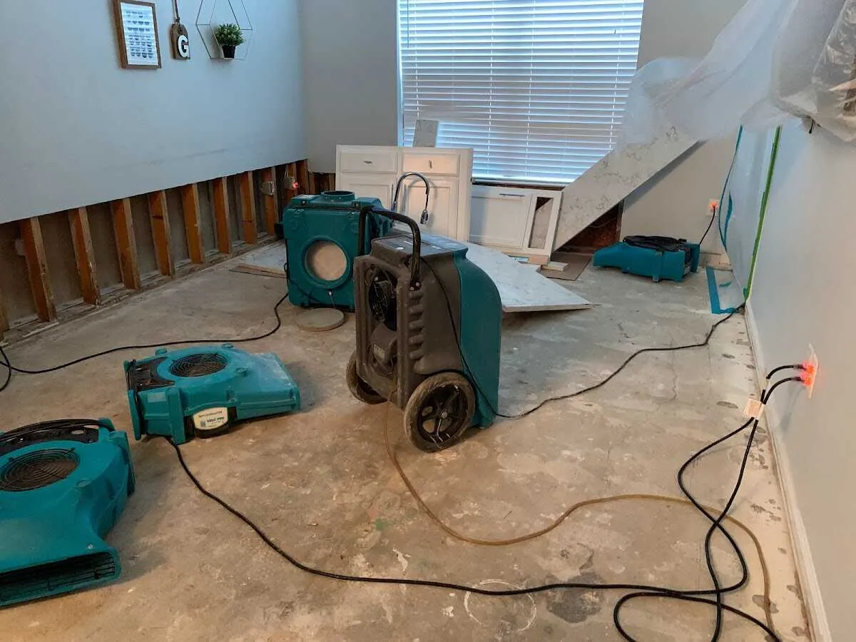 Dehumidifier in flood-cut room for Water Damage Restoration in Jupiter Farms